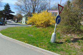 Silnice kopíruje hranici možného vých. příkopu (© Dušan Dohňanský  05/2023)