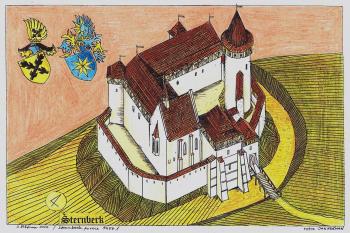Šternberk po roce 1450, podle J. Štětiny (© jan heřman, 09/2013)