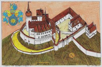 Šternberk kolem roku 1580, podle J. Štětiny (© jan heřman, 09/2013)