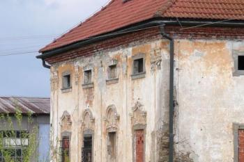detail pozůstatků bohatě členěné fasády zámku ( © Jan P. Štěpánek 05/2008)