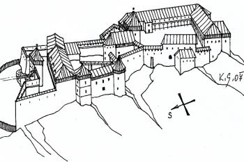 Brumov - podoba hradu v jeho vrcholné fázi (© Karel Světlík, 06/2010)