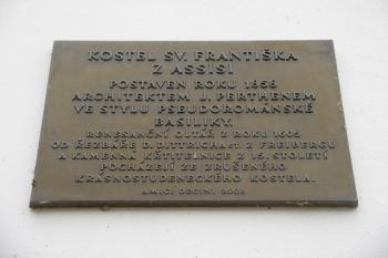 Informace na kostele sv. Františka z Assisi (© Jiří Špaček, 06/2015)