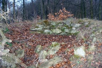 Obrys části paláce v sz.části hradu (© D Dohňanský, 03/2014)