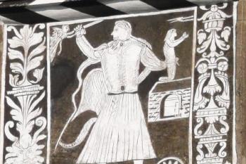 sgrafitová figurální výzdoba fasády zámku ( © Jan P. Štěpánek 05/2009)