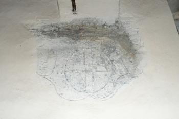 odkrývaná fresková výzdoba arkádové chodby v patře zámku ( © Jan P. Štěpánek 05/2009)