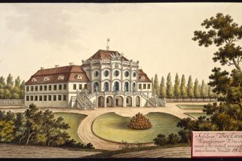 Bečváry na vedutě I.A.Venuta z r. 1821 (© Ing. Karel Kubín, 09/2017)