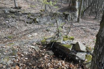 Místo brány, kudy vcházela přístupová cesta do předhradí ( © Jan Večeřa 04/2015)