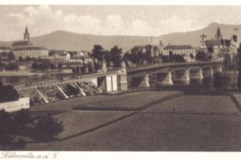 Litoměřice - Tyršův most - pohlednice z roku 1925 (soukr.sbírka IvoR) (© A.K.L.)