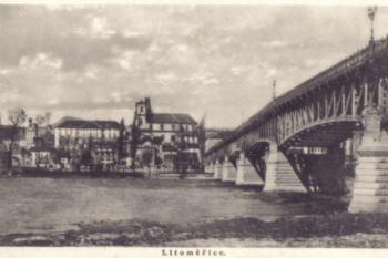 Litoměřice - Tyršův most - pohlednice z roku 1926 (soukr.sbírka IvoR) (© É.J.M.P.)