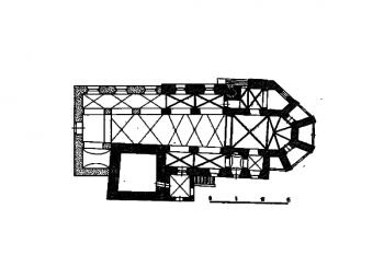 půdorys kostela ( © kol.: Umělecké památky Čech, část 3. [P/Š], Academia, Praha 1980)