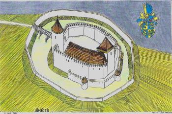rekonstrukce hradu podle R. Vrly (© jan heřman, 02/2012)