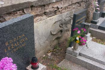 náhrobek se znakem zubra ( © Milan Caha 09/2008)