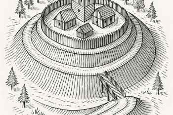 Hypotetická představa o hrádku Střeliště (© Ai  12/2025)