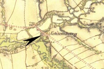 Zámek na mapě II. vojenského mapování 1836 – 1852 – Františkovo (1:28 800) ( © Laboratoř geoinformatiky a Ministerstvo životního prostředí ČR)
