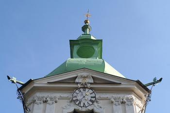 Střecha zvonice s výraznými chrliči (© Ivan Grisa, 10/2008)