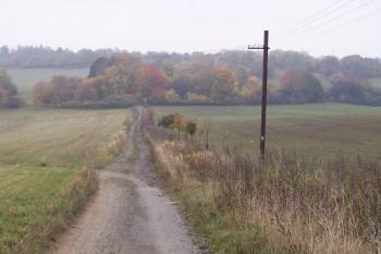 Staré Hradisko - Pohled na lokalitu oppida Staré Hradisko od cesty ze Skřivánkova (© Ivo Rozehnal, 10/2008)