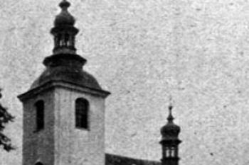 kostel od jihovýchodu na počátku 20. století (© Antonín Podlaha: Posvátná místa království Českého; Díl 2., Vikariáty: Berounský, Bystřický a Plzeňský, Dědictví sv. Jana Nepomuckého, Praha 1908)