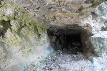kapsa po trámu ztužujícím podélně celou nádvorní zeď (© Jan Večeřa, 08/2015)