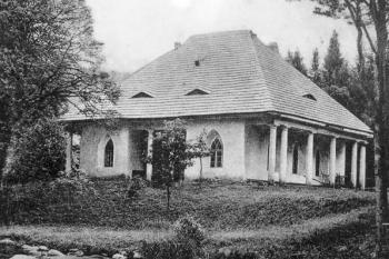 zámeček Lusthaus na břehu Divéhé Orlice na počátku 20. století ( © info cedule u Pašerácké lávky)