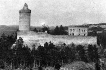 hrad před puristickou dostavbou ( © Zprávy památkové péče LIV-1994, č. 4, str. 105)