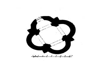 půdorys kostnice ( © Karel B. Mádl: Soupis památek historických a uměleckých v Království Českém, sv. 01 Politický okres Kolínský, Archaelogická komise při České akademii císaře Františka Josefa pro vědy, slovesnost a umění, Praha 1897)