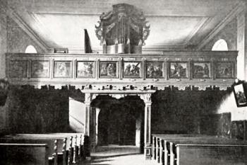 pohled na kruchtu na počátku 20. století ( © Zdeněk Wirth, František Machát: Soupis památek historických a uměleckých v Království Českém, sv. 34 Politický okres náchodský, Archaelogická komise při České akademii císaře Františka Josefa pro vědy, slovesnost a umění, Praha 1910)