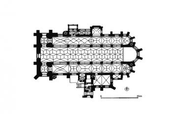 půdorys kostela ( © Georg Dehio: Handbuch der Deutschen Kunstdenkmäler - Schleisen, Deutscher Kunstverlag München - Berlin, 2005)