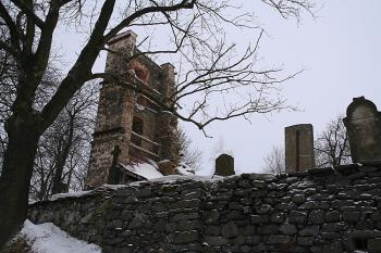 Pohled přes hřbitovní zeď od jihu (© Ivan Grisa, 01/2009)