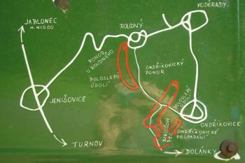 mapa pseudokrasového systému ( © Ondřej Štěpánek 08/2008)