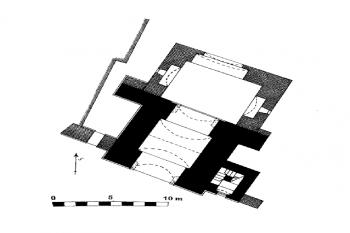 půdorys brány v úrovni přízemí ( © Z Fišera: Encyklopedie městských bran v Čechách, na Moravě a ve Slezsku, Libri, Praha 2007)