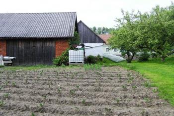 prostor za stodolou domu čp. 9, kde se rozkládalo centrální plato tvrziště  (© Jan P. Štěpánek 05/2008)