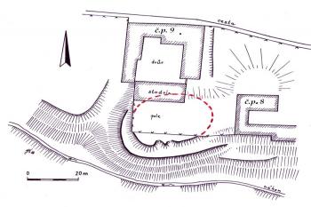 terénní situace lokality tvrze ( © Jan P. Štěpánek 2008)