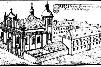 klášter v polovině 18. století ( © F.B. Werner (in kol.: Encyklopedie českých klášterů, Libri, Praha 1997))