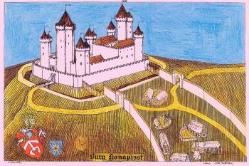 Konopiště od JZ -jižní předhradí (© jan heřman, 09/2013)