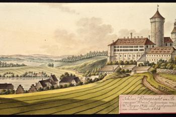 Konopiště na obrázku I.A.Venuta z roku 1814 (© Ing. Karel Kubín, 09/2017)