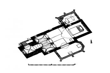 půdorys kostela ( © Tomáš Vítek: Šumvald (okr. Olomouc), farní kostel sv. Mikuláše, Sborník NPÚ-ÚOP Olomouc 2007, Olomouc 2008)