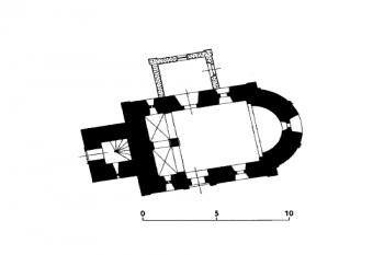 půdorys kostela ( © kol.: Umělecké památky Čech, část 3. [P/Š], Academia, Praha 1980)