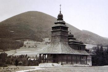 historický snímek nově přeneseného kostela ( © Beskydy (V. Peter a kol.))
