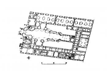 půdorys přízemí ( © B. Samek: Umělecké památky Moravy a Slezska, část 1. [A/I], Academia, Praha 1994)