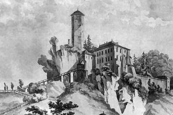 pohled od jihozápadu na konci 18. století ( © Zygmunt Vogel, 1787)