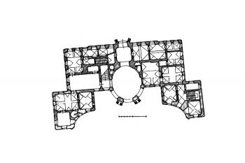 půdorys paláce ( © archiv ÚDU AV ČR (in Pavel Vlček a kol.: Umělecké památky Prahy 3 - Malá Strana, Academia, Praha 1999))