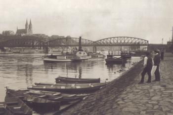 Praha - Smíchov, železniční most. Pohlednice z roku 1912 /soukr.sbírka IvoR (© K. a Co., Prague - Deposé 15.5.1912)