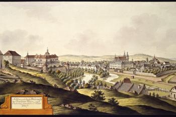 Březnice na vedutě I.A.Venuta z r. 1817 (© Ing. Karel Kubín, 09/2017)