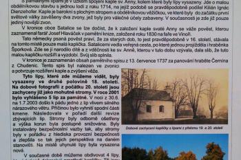 Informační cedule u kaple - památné lípy ( © Eva Horáková 04/2013)