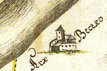 vyznačení Beckova na historické mapě  dolního Kysucka z počátku 18. století ( © archiv Jan P. Štěpánek)