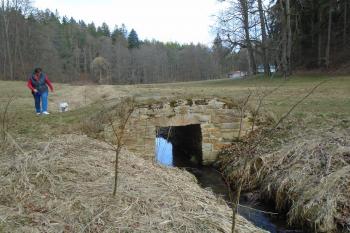 jeden z mnoha kamenných můstků přes potůčky (© Jaroslav Špiroch  03/2023)
