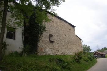 Pohled na tvrz od příjezdové cesty do Pejdlovy Rosíčky (© Jan Šebek, 07/2008)