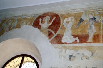 západní stěna lodi – motiv Posledního soudu ( © Pavel Zany Komárek 4.4. 2009)