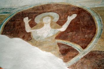západní stěna lodi – motiv Posledního soudu ( © Pavel Zany Komárek 4.4. 2009)