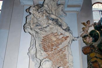 barokní epitaf hraběte Jana Petra Straky z Nedabylic  (†1720) ( © Pavel Zany Komárek 10. 6. 2009)